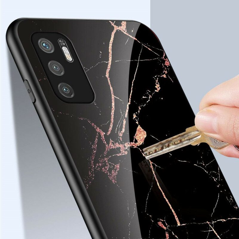 Mobilskal För Xiaomi Redmi Note 10 5G / Poco M3 Pro 5G Marmorfärger Härdat Glas