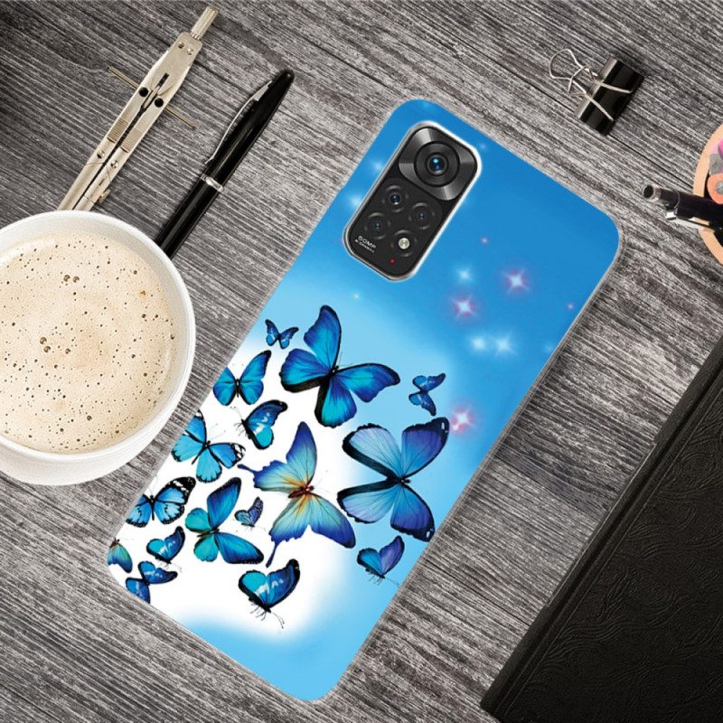 Mobilskal För Xiaomi Redmi Note 11 / 11S Blå Fjärilar