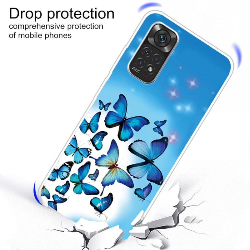 Mobilskal För Xiaomi Redmi Note 11 / 11S Blå Fjärilar