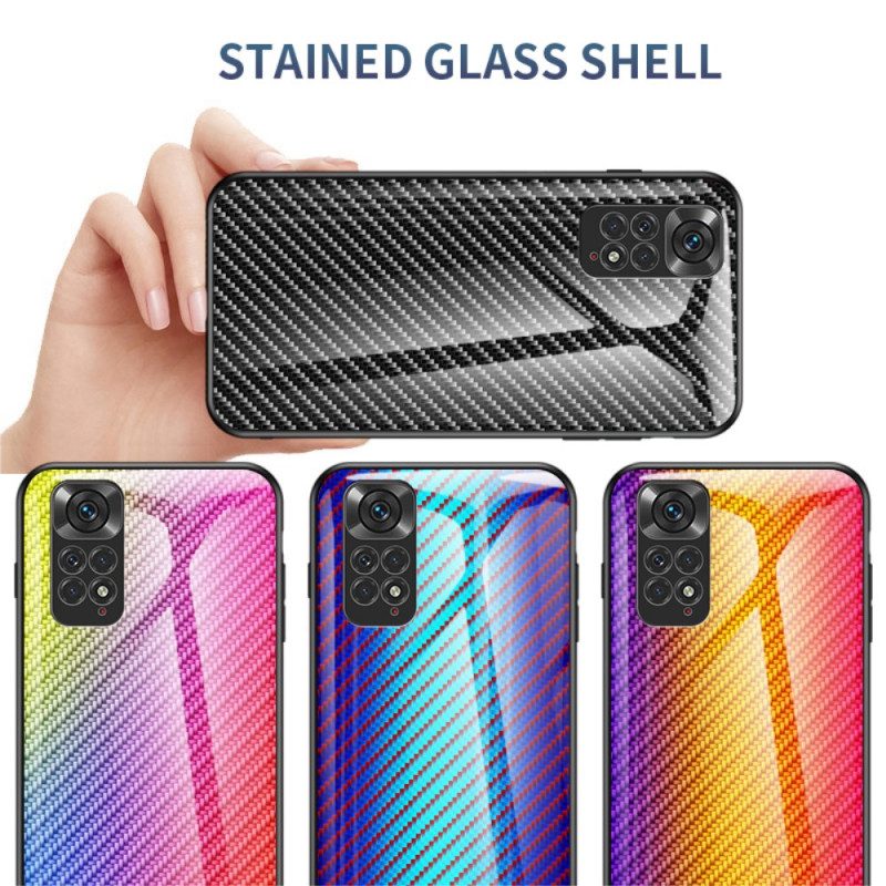 Mobilskal För Xiaomi Redmi Note 11 / 11S Kolfiberhärdat Glas