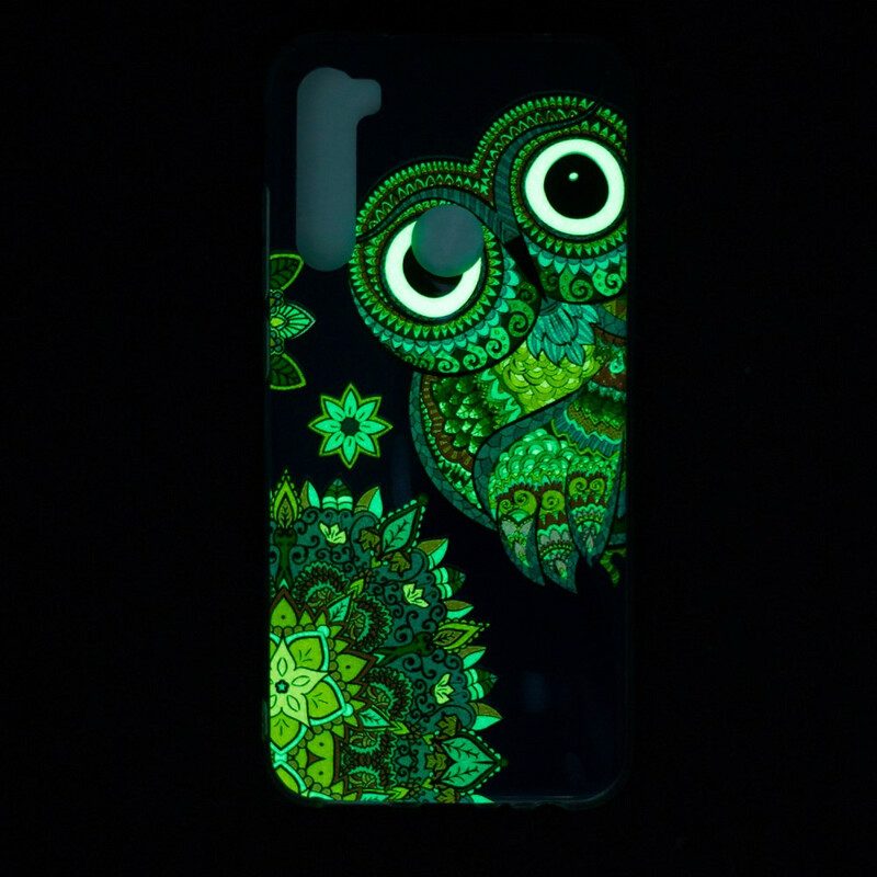Mobilskal För Xiaomi Redmi Note 8 Fluorescerande Uggla Mandala
