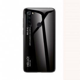 Mobilskal För Xiaomi Redmi Note 8T Hej Härdat Glas