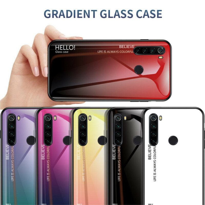 Mobilskal För Xiaomi Redmi Note 8T Hej Härdat Glas