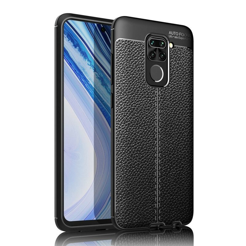 Mobilskal För Xiaomi Redmi Note 9 Dubbellinje Litchi Lädereffekt