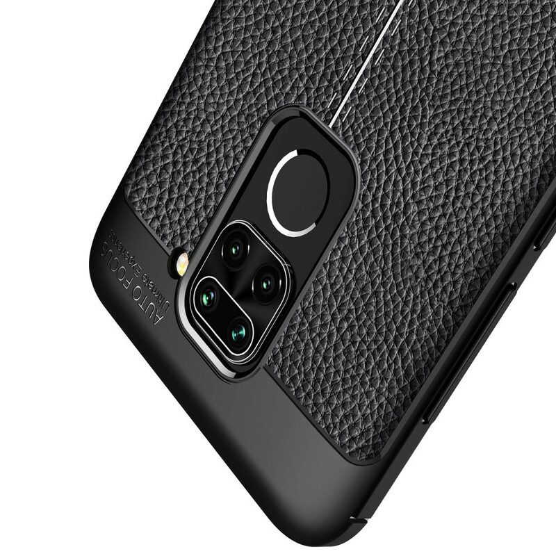 Mobilskal För Xiaomi Redmi Note 9 Dubbellinje Litchi Lädereffekt