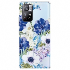 Skal För Poco M4 Pro 5G Akvarell Blå Blommor