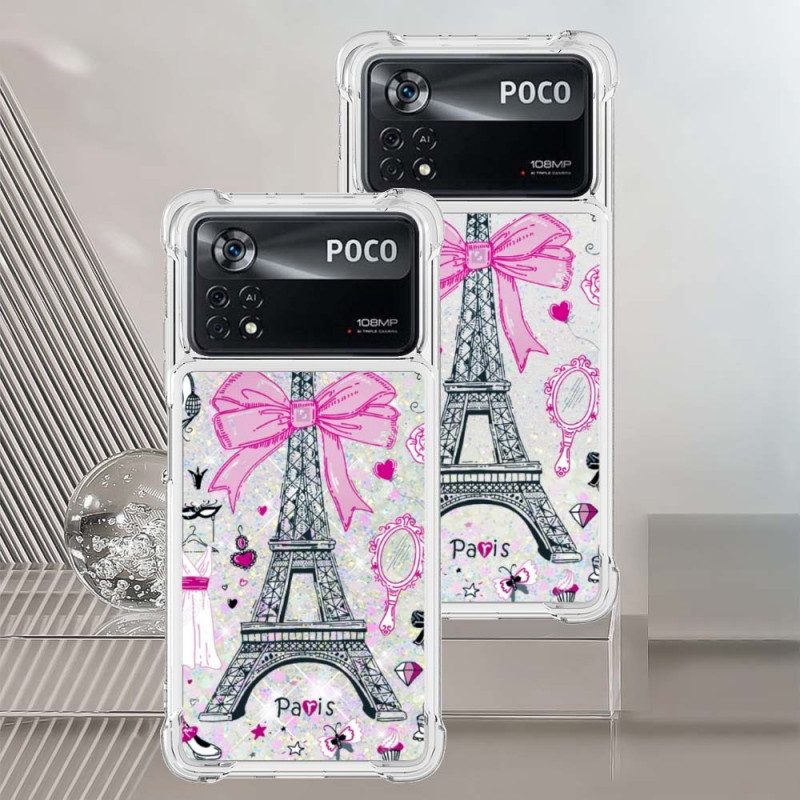 Skal För Poco X4 Pro 5G Eiffeltornets Paljetter