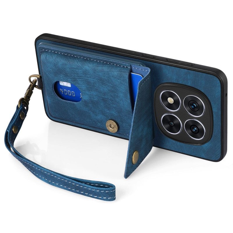 Skal För Poco X7 5g Korthållare Och Snodd I Lädereffekt