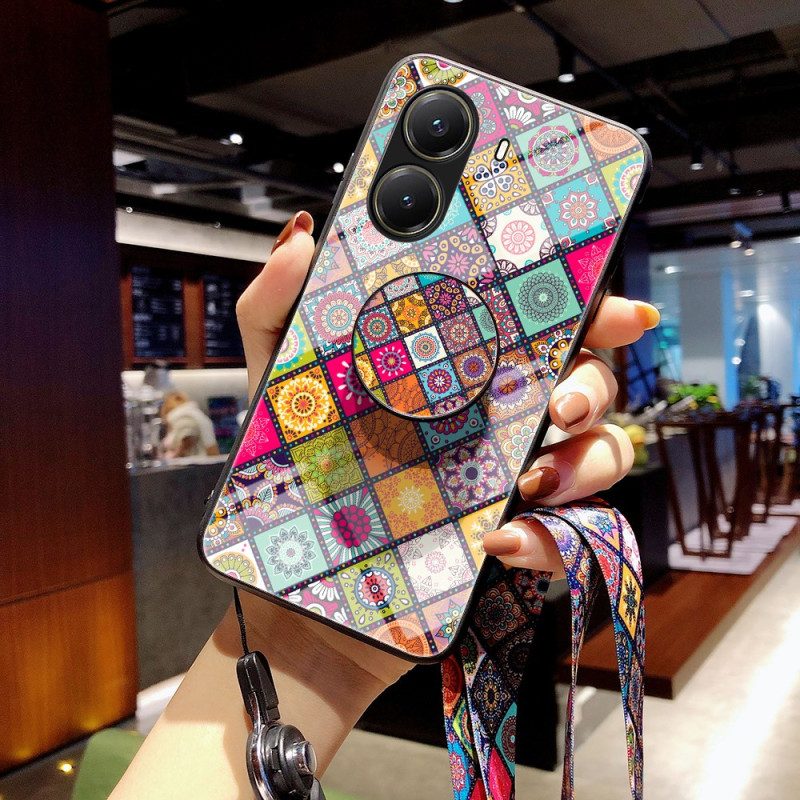 Skal För Poco X7 Pro 5g Patchwork-stativ Och Rem