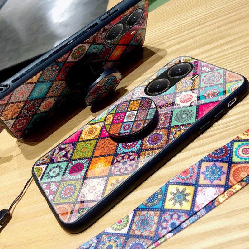 Skal För Poco X7 Pro 5g Patchwork-stativ Och Rem