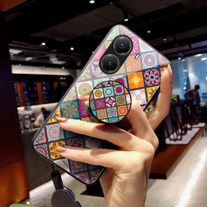 Skal För Poco X7 Pro 5g Patchwork-stativ Och Rem