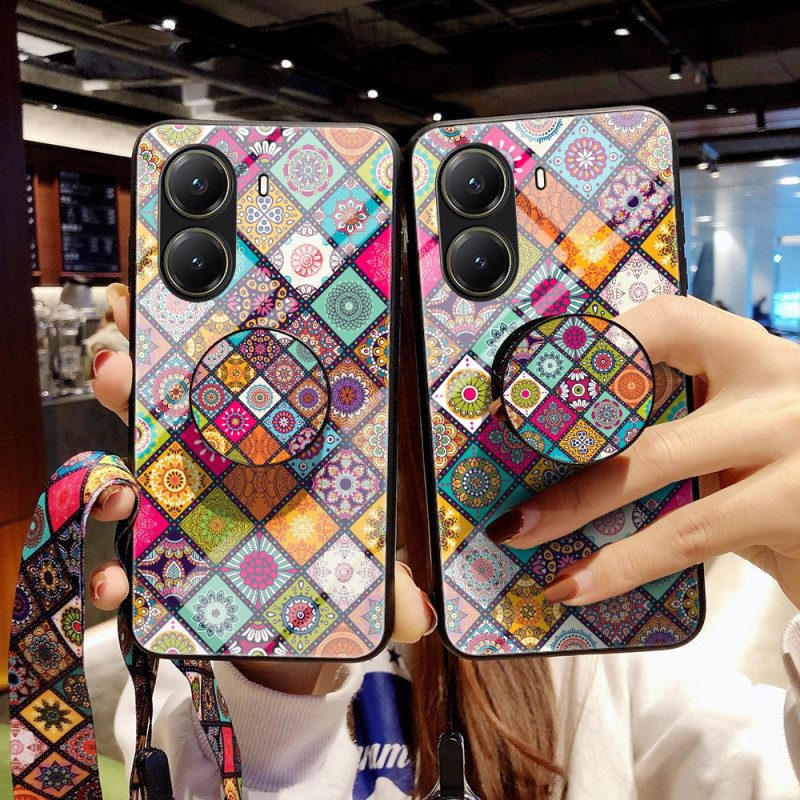 Skal För Poco X7 Pro 5g Patchwork-stativ Och Rem
