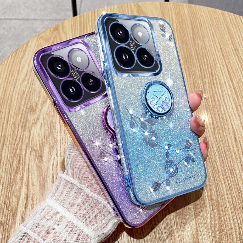Skal För Xiaomi 14t Pro Rhinsten Och Blomsterstödring Kadem