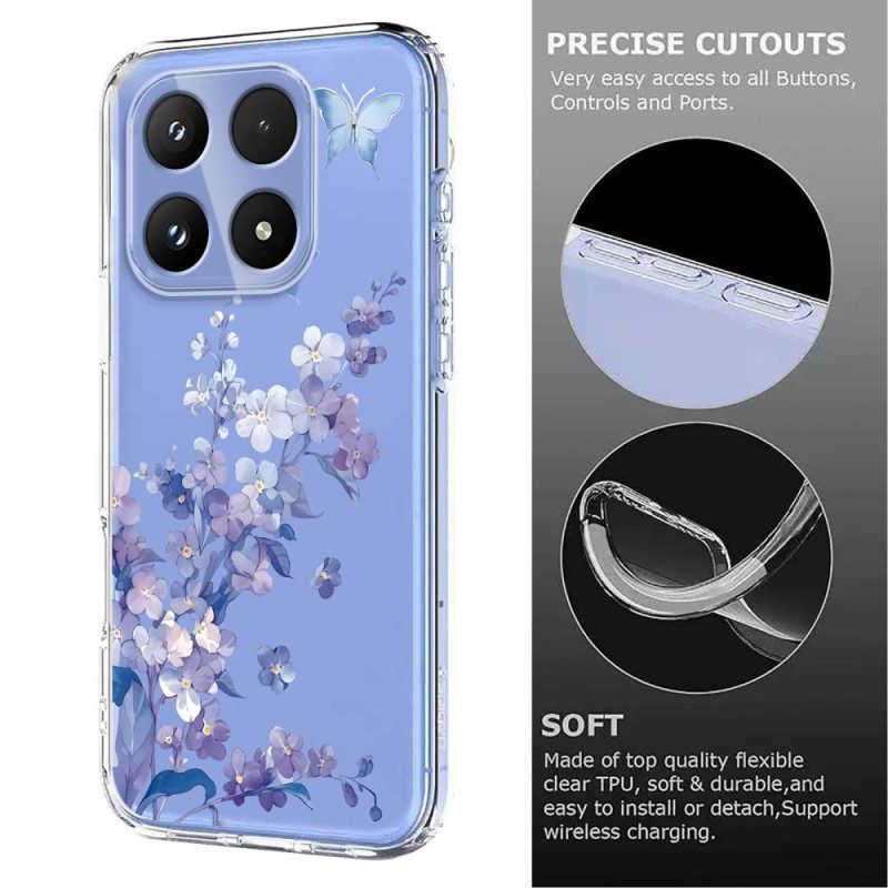 Skal För Xiaomi 17 Fjärilar Och Blommor