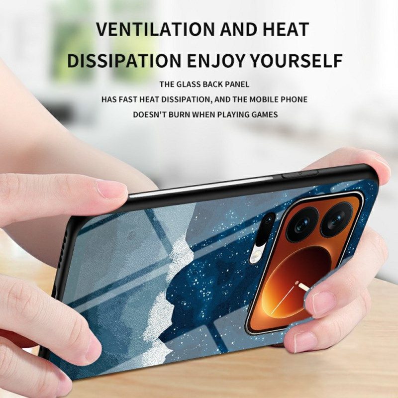 Skal För Xiaomi 17 Pro Max Himmelsblått Härdat Glas