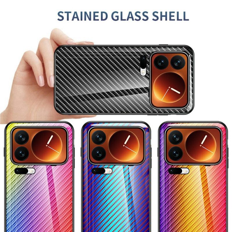 Skal För Xiaomi 17 Pro Max Kolfiber I Härdat Glas