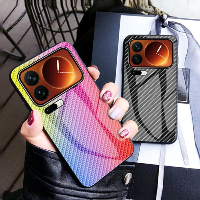 Skal För Xiaomi 17 Pro Max Kolfiber I Härdat Glas
