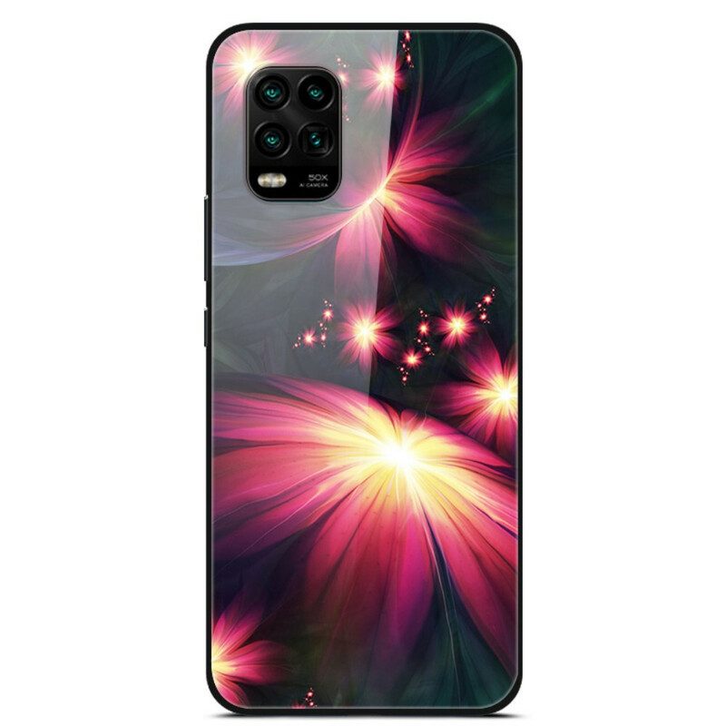 Skal För Xiaomi Mi 10 Lite Fantiga Blommor I Härdat Glas