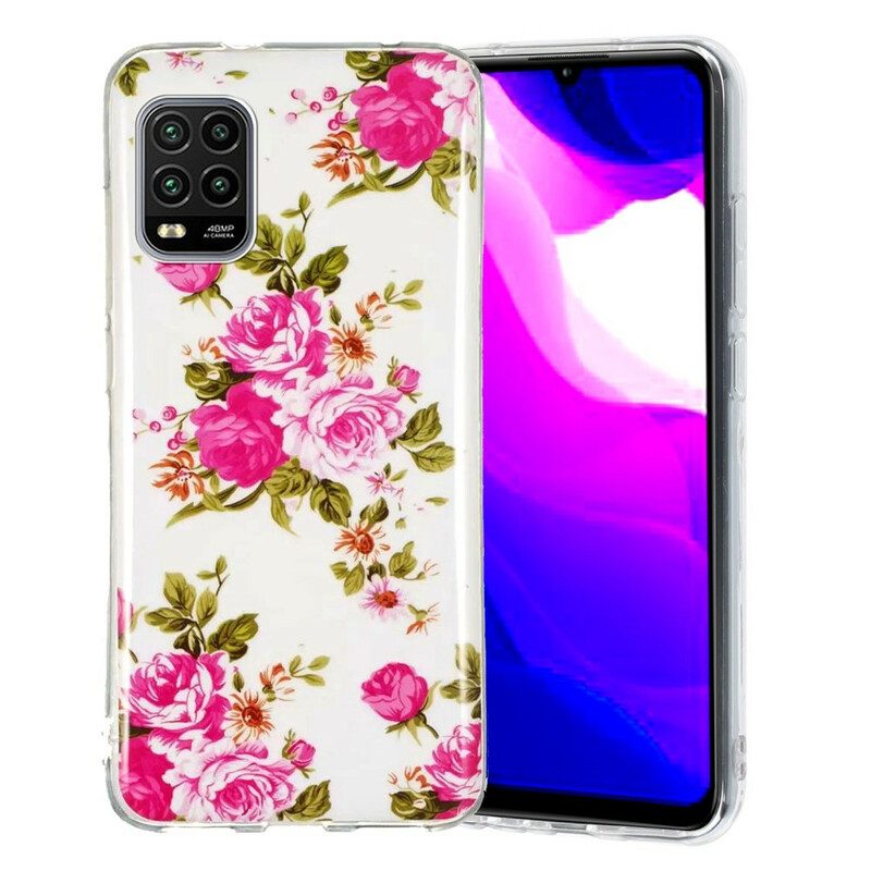 Skal För Xiaomi Mi 10 Lite Fluorescerande Frihetsblommor