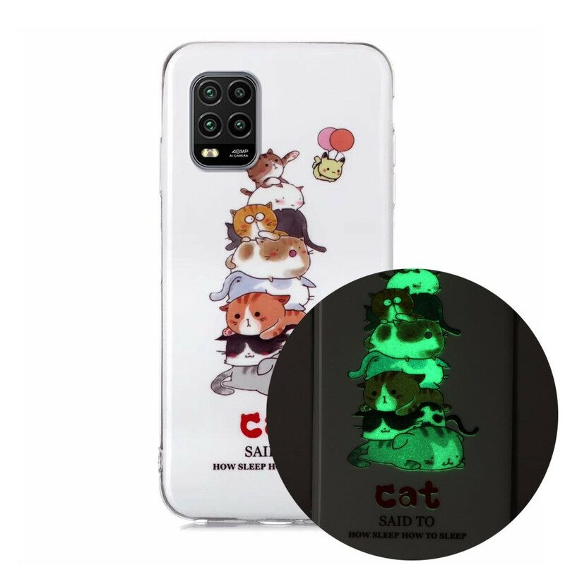 Skal För Xiaomi Mi 10 Lite Fluorescerande Katter