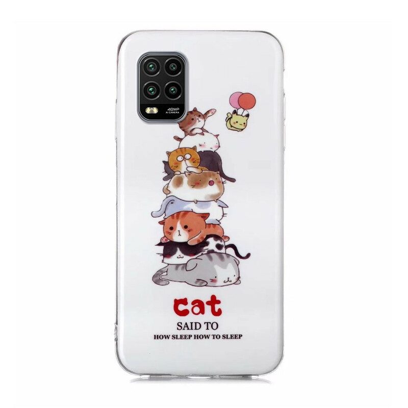 Skal För Xiaomi Mi 10 Lite Fluorescerande Katter