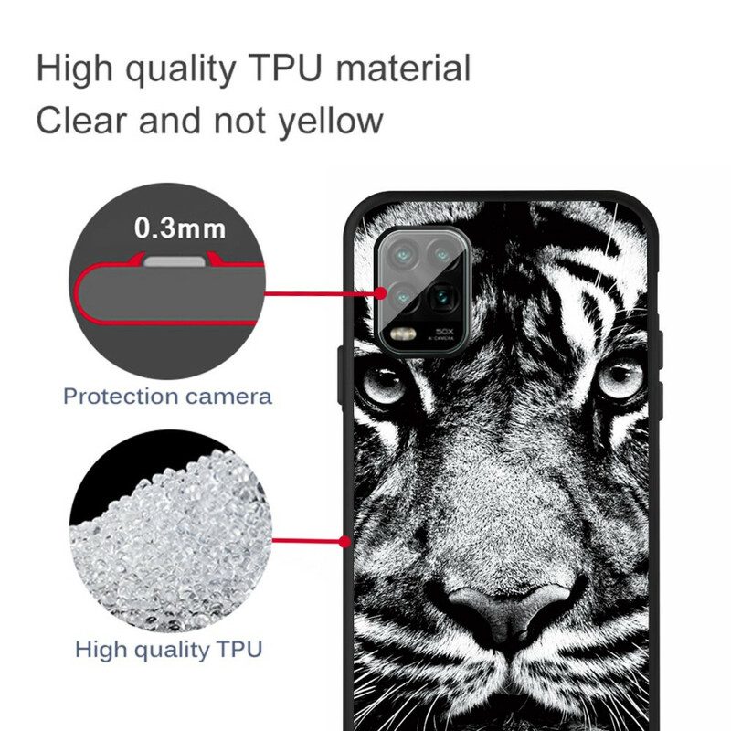 Skal För Xiaomi Mi 10 Lite Svartvit Tiger