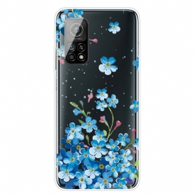 Skal För Xiaomi Mi 10T / 10T Pro Bukett Blå Blommor