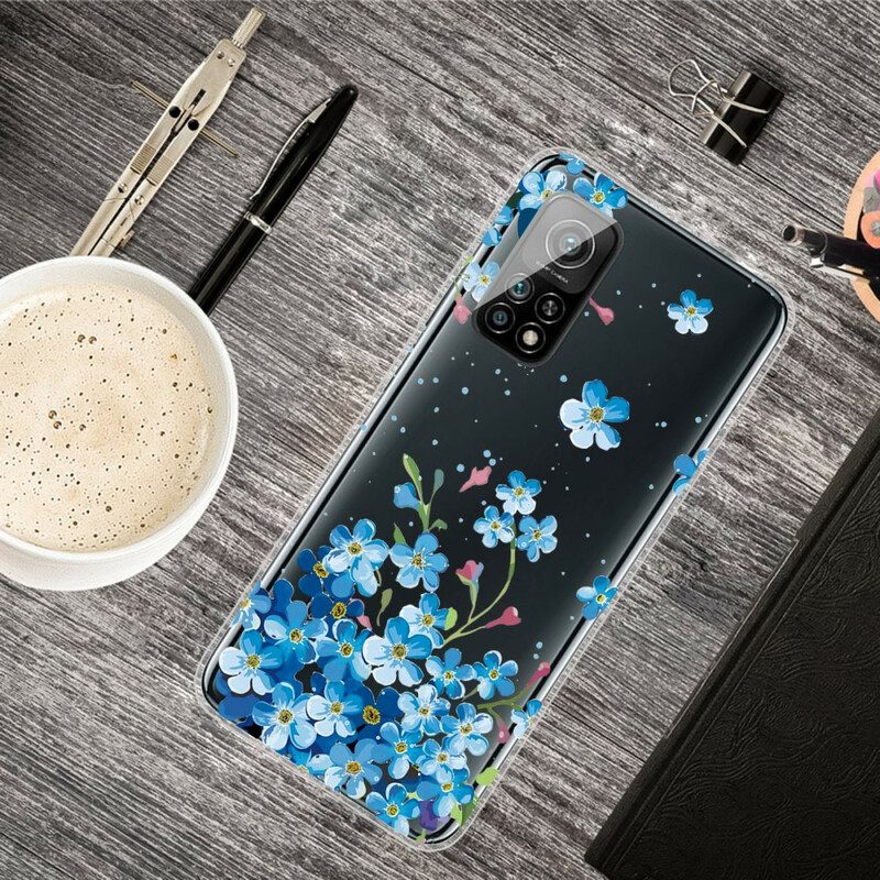 Skal För Xiaomi Mi 10T / 10T Pro Bukett Blå Blommor