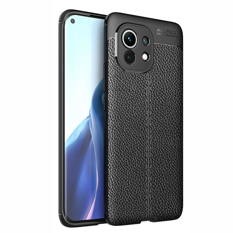 Skal För Xiaomi Mi 11 5G Double Line Litchi Lädereffekt