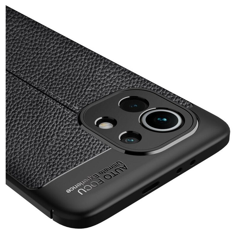 Skal För Xiaomi Mi 11 5G Double Line Litchi Lädereffekt