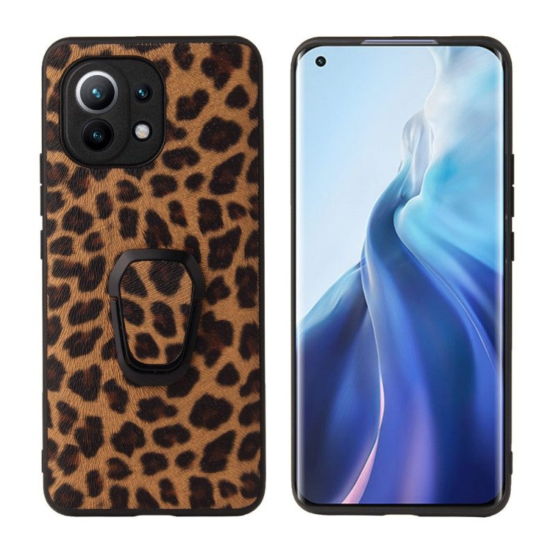 Skal För Xiaomi Mi 11 5G Ringstöd I Leopardstil