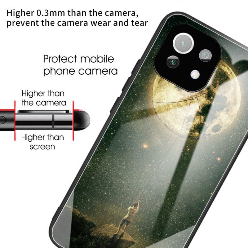 Skal För Xiaomi Mi 11 Lite 5G NE / Mi 11 Lite 4G / 5G Härdat Glas Moon Art