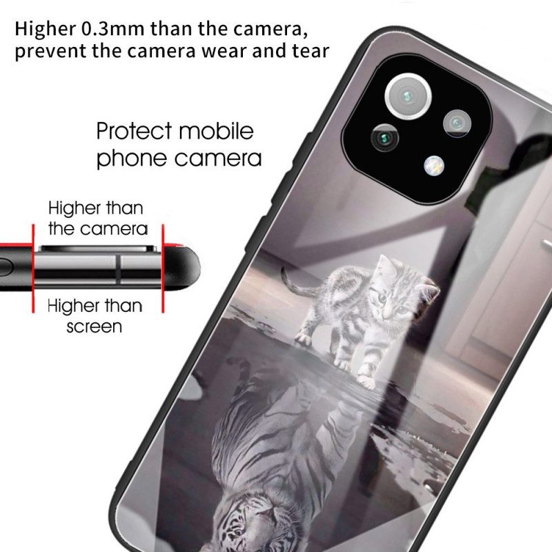 Skal För Xiaomi Mi 11 Lite 5G NE / Mi 11 Lite 4G / 5G Kattungedröm Härdat Glas