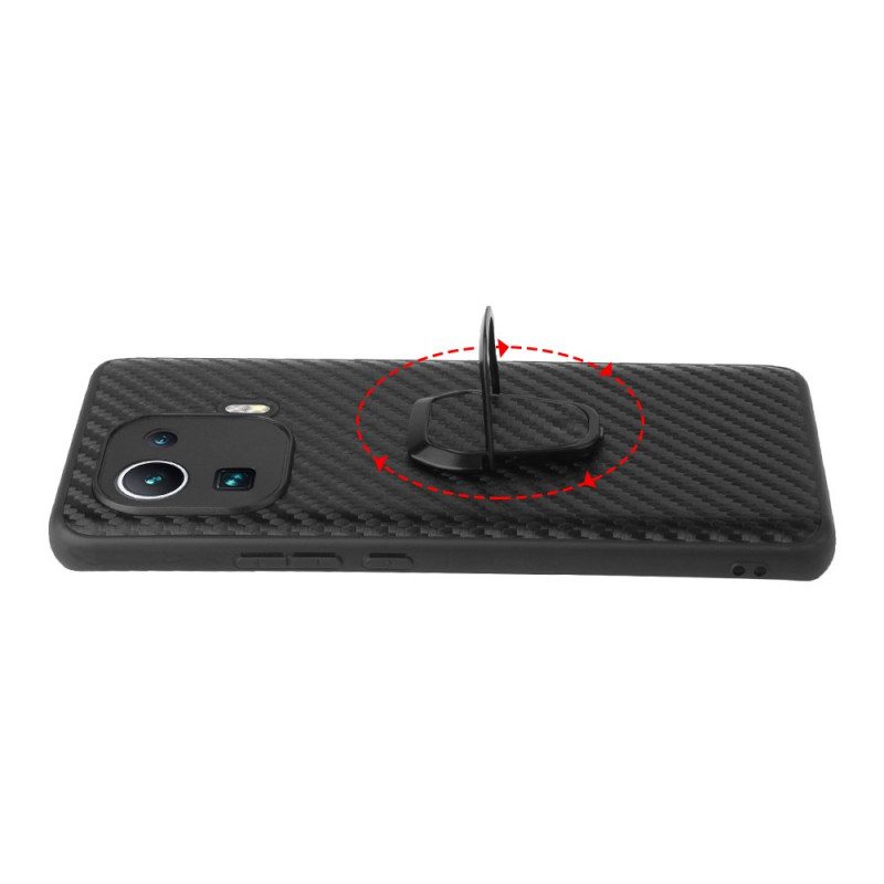 Skal För Xiaomi Mi 11 Pro Carbon Fiber Ring-support