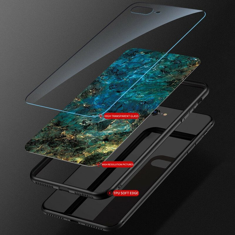 Skal För Xiaomi Mi 11 Ultra Färgat Marmor Härdat Glas