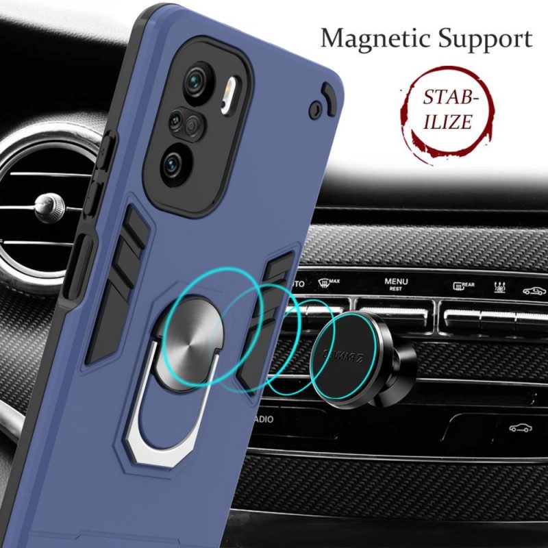 Skal För Xiaomi Mi 11i 5G / Poco F3 Lagtagbar Ring-stöd Metallic