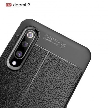 Skal För Xiaomi Mi 9 Double Line Litchi Lädereffekt