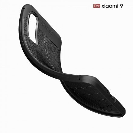 Skal För Xiaomi Mi 9 Double Line Litchi Lädereffekt