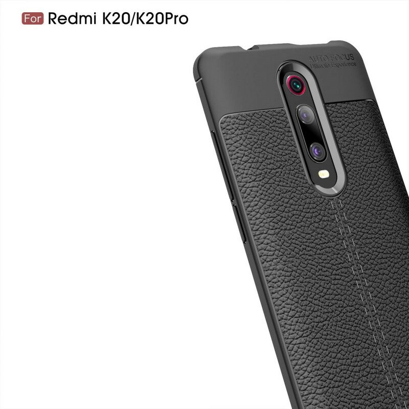 Skal För Xiaomi Mi 9T / Mi 9T Pro Double Line Litchi Lädereffekt