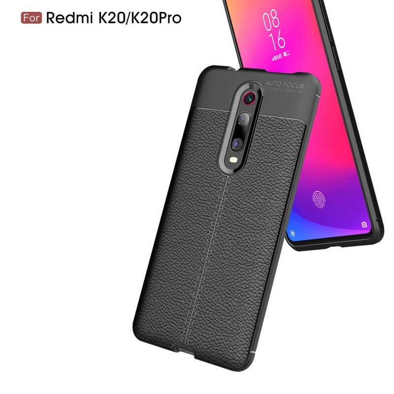 Skal För Xiaomi Mi 9T / Mi 9T Pro Double Line Litchi Lädereffekt