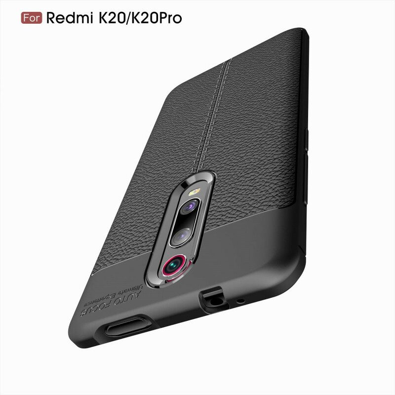 Skal För Xiaomi Mi 9T / Mi 9T Pro Double Line Litchi Lädereffekt