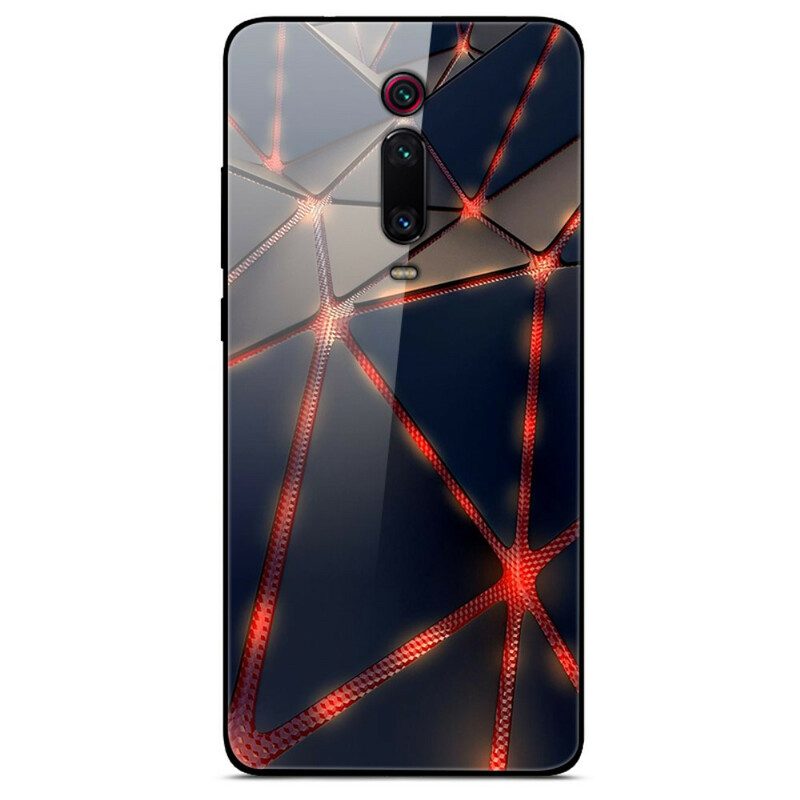 Skal För Xiaomi Mi 9T / Mi 9T Pro Rött Rayon Härdat Glas