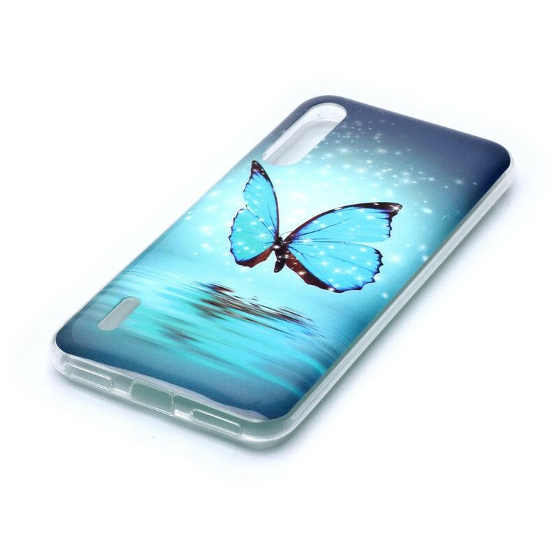 Skal För Xiaomi Mi A3 Fluorescerande Blå Fjäril