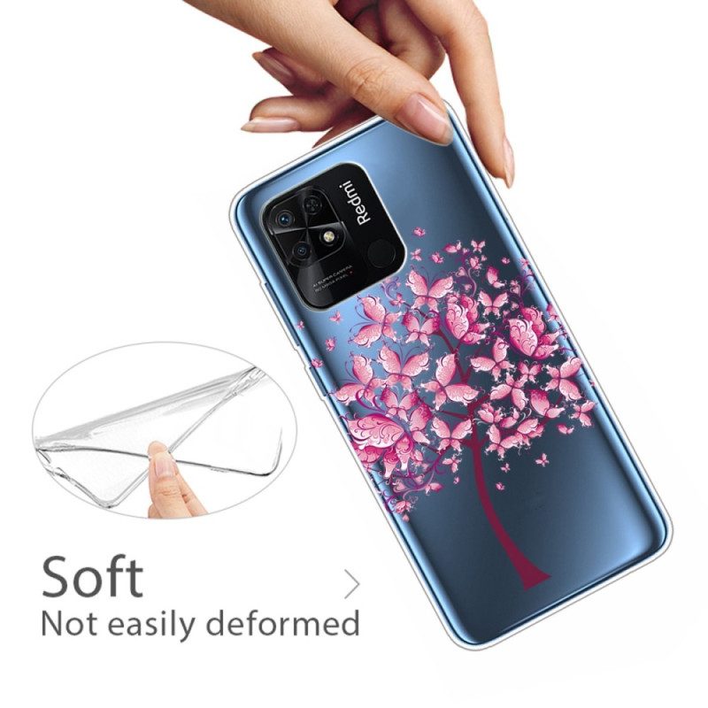 Skal För Xiaomi Redmi 10C Transparent Rosa Träd