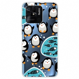 Skal För Xiaomi Redmi 10C Transparenta Pingviner