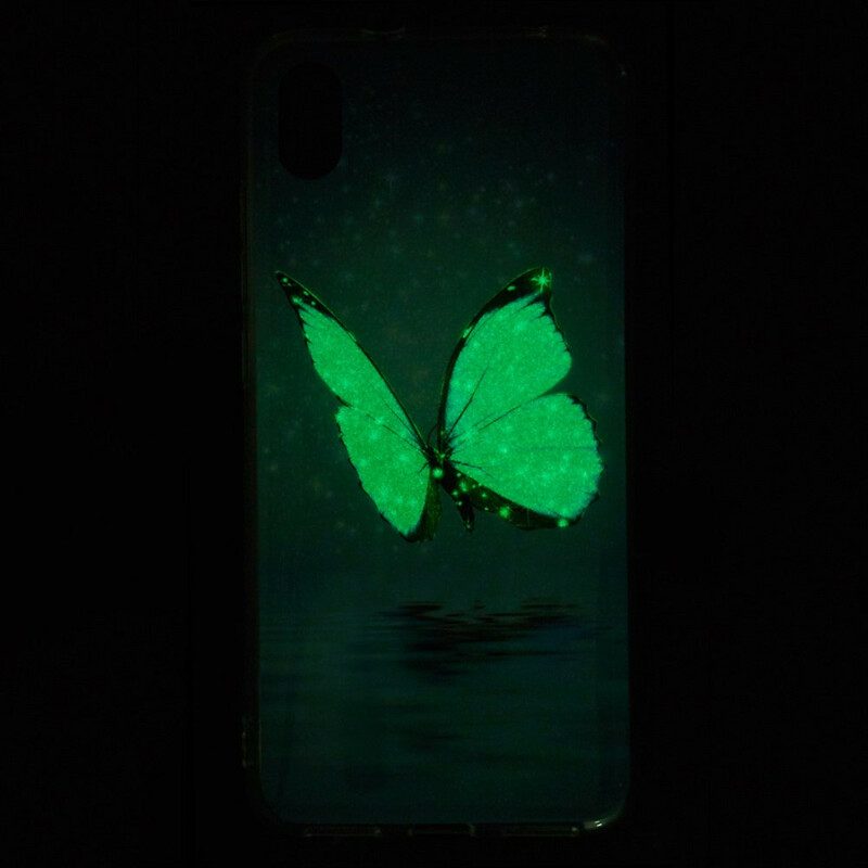 Skal För Xiaomi Redmi 7A Fluorescerande Blå Fjäril