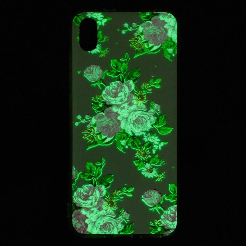 Skal För Xiaomi Redmi 7A Fluorescerande Frihetsblommor