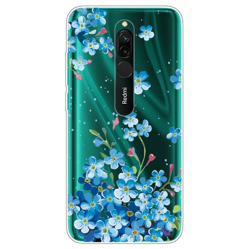 Skal För Xiaomi Redmi 8 Bukett Blå Blommor