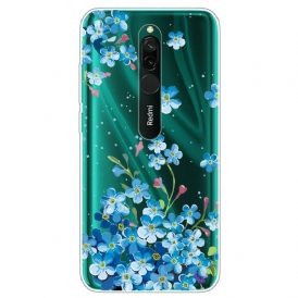 Skal För Xiaomi Redmi 8 Bukett Blå Blommor