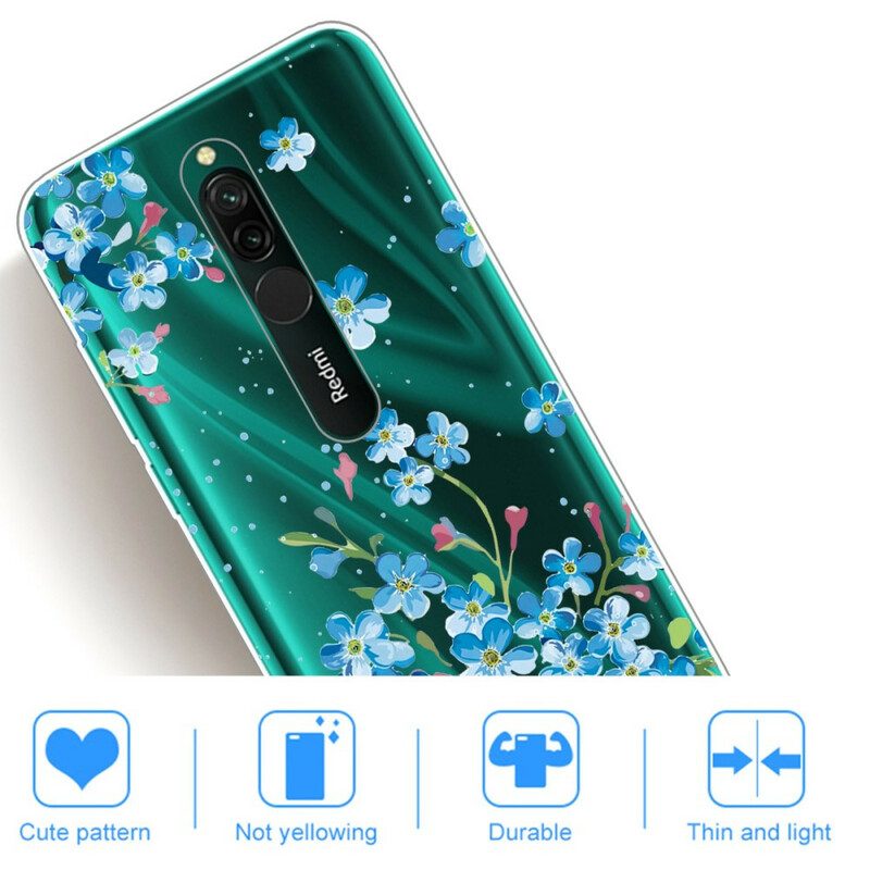 Skal För Xiaomi Redmi 8 Bukett Blå Blommor